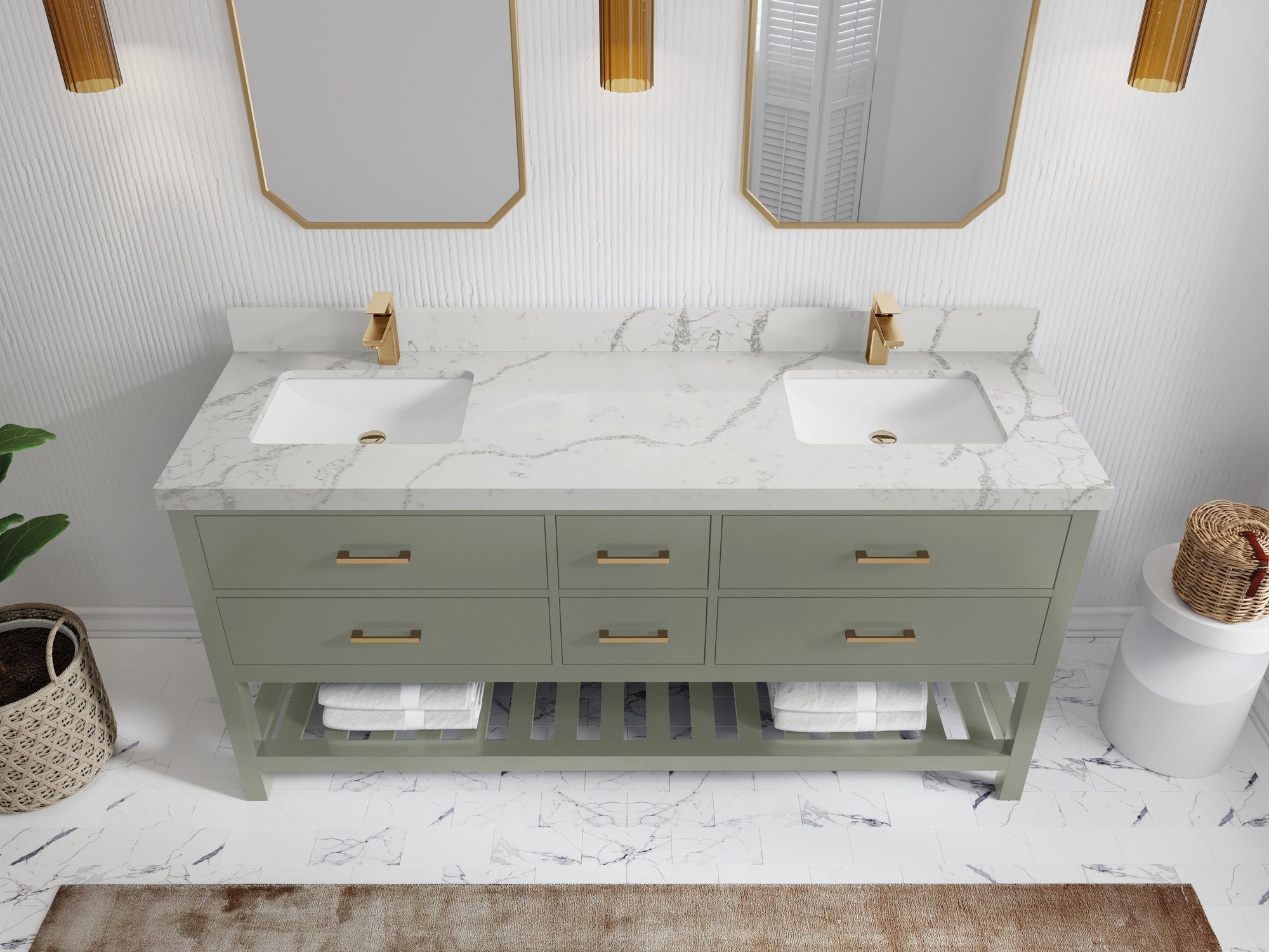 Parker 72 in. W x 22 in. D Double Sink Bathroom Vanity - Willow Bath and Vanity