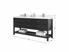 Parker 72 in. W x 22 in. D Double Sink Bathroom Vanity - photo 5