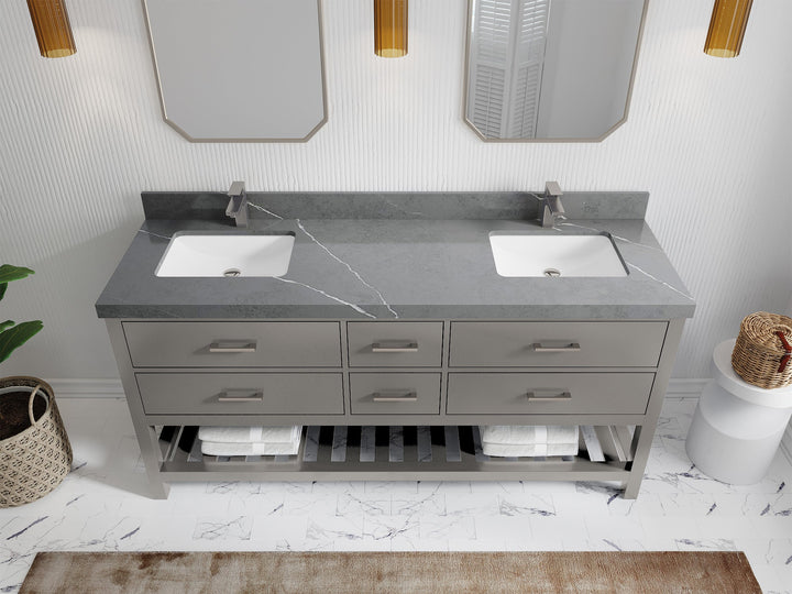 Parker 72 in. W x 22 in. D Double Sink Bathroom Vanity - photo 27