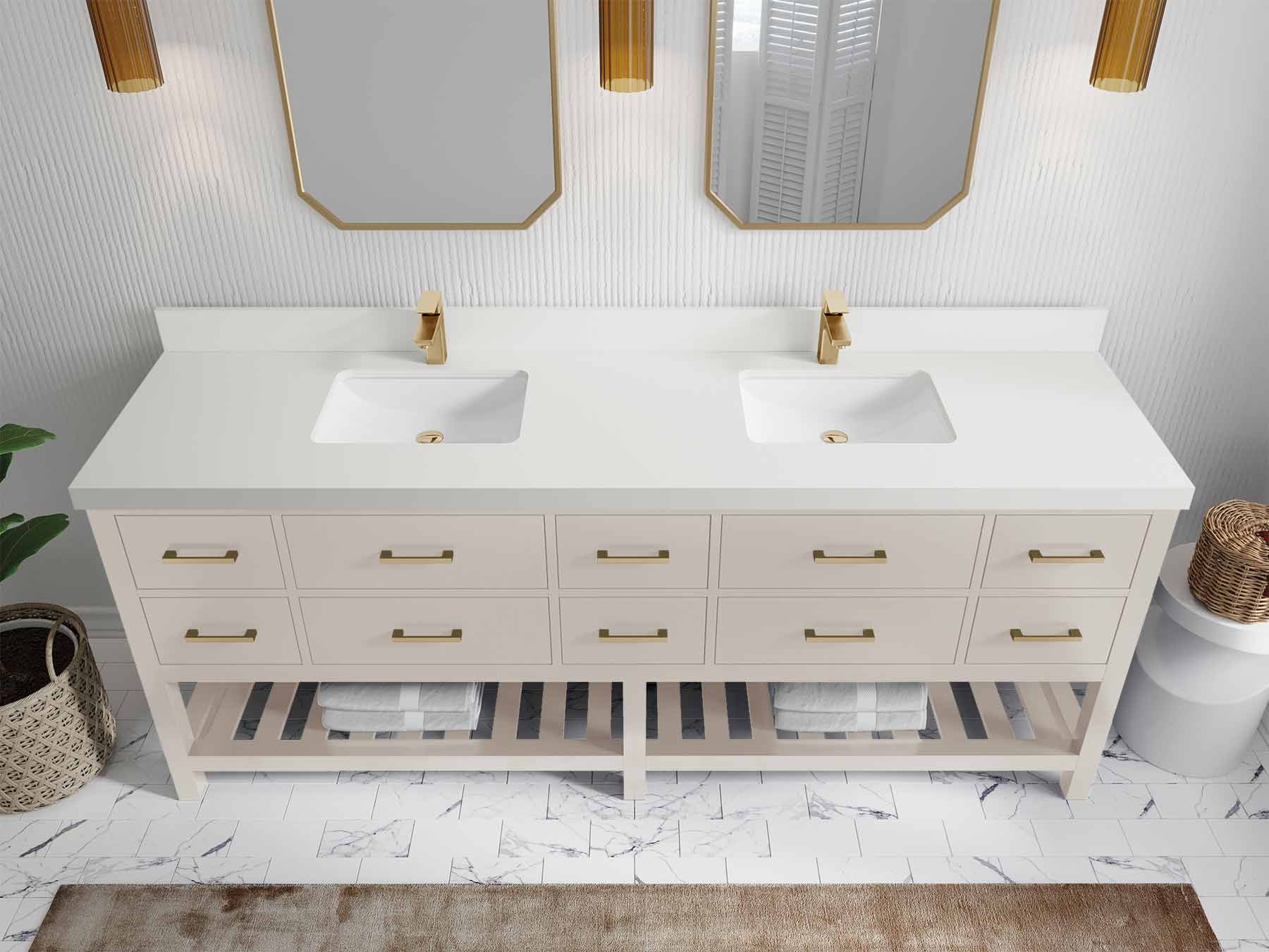 Parker 84 in. W x 22 in. D Double Sink Bathroom Vanity - Willow Bath and Vanity