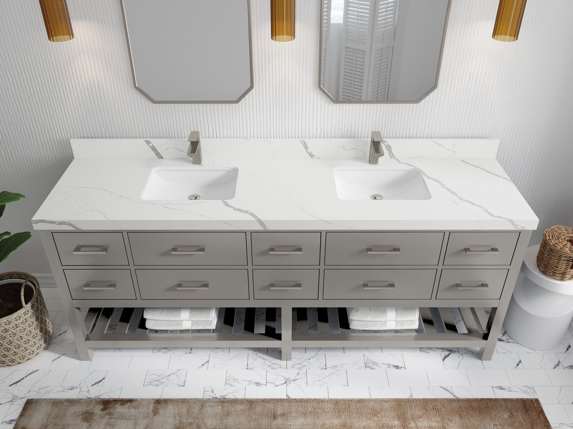 Parker 84 in. W x 22 in. D Double Sink Bathroom Vanity - Willow Bath and Vanity