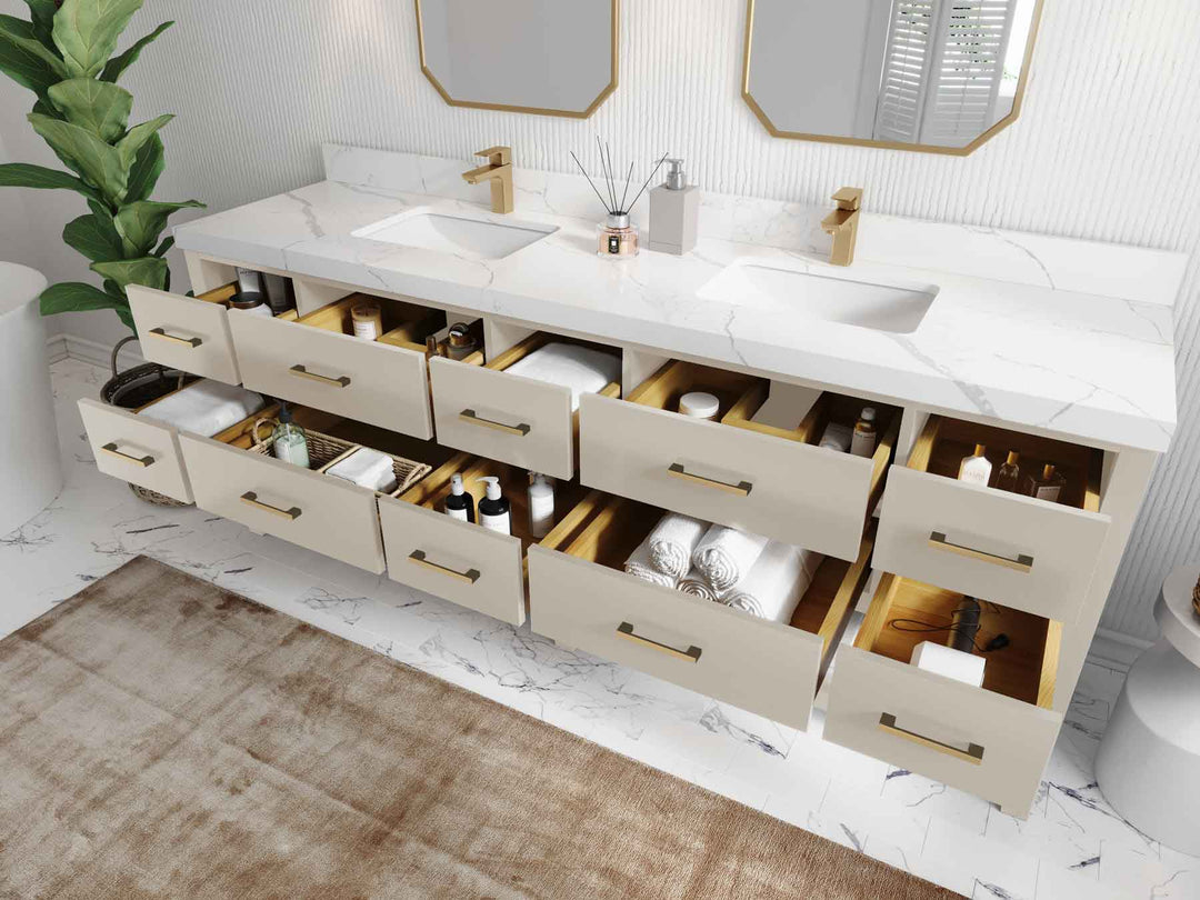 Parker 84 in. W x 22 in. D Double Sink Bathroom Vanity - Willow Bath and Vanity