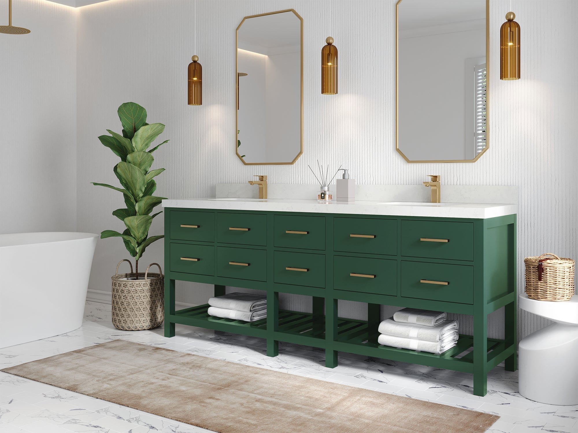 Parker 84 in. W x 22 in. D Double Sink Bathroom Vanity - Willow Bath and Vanity
