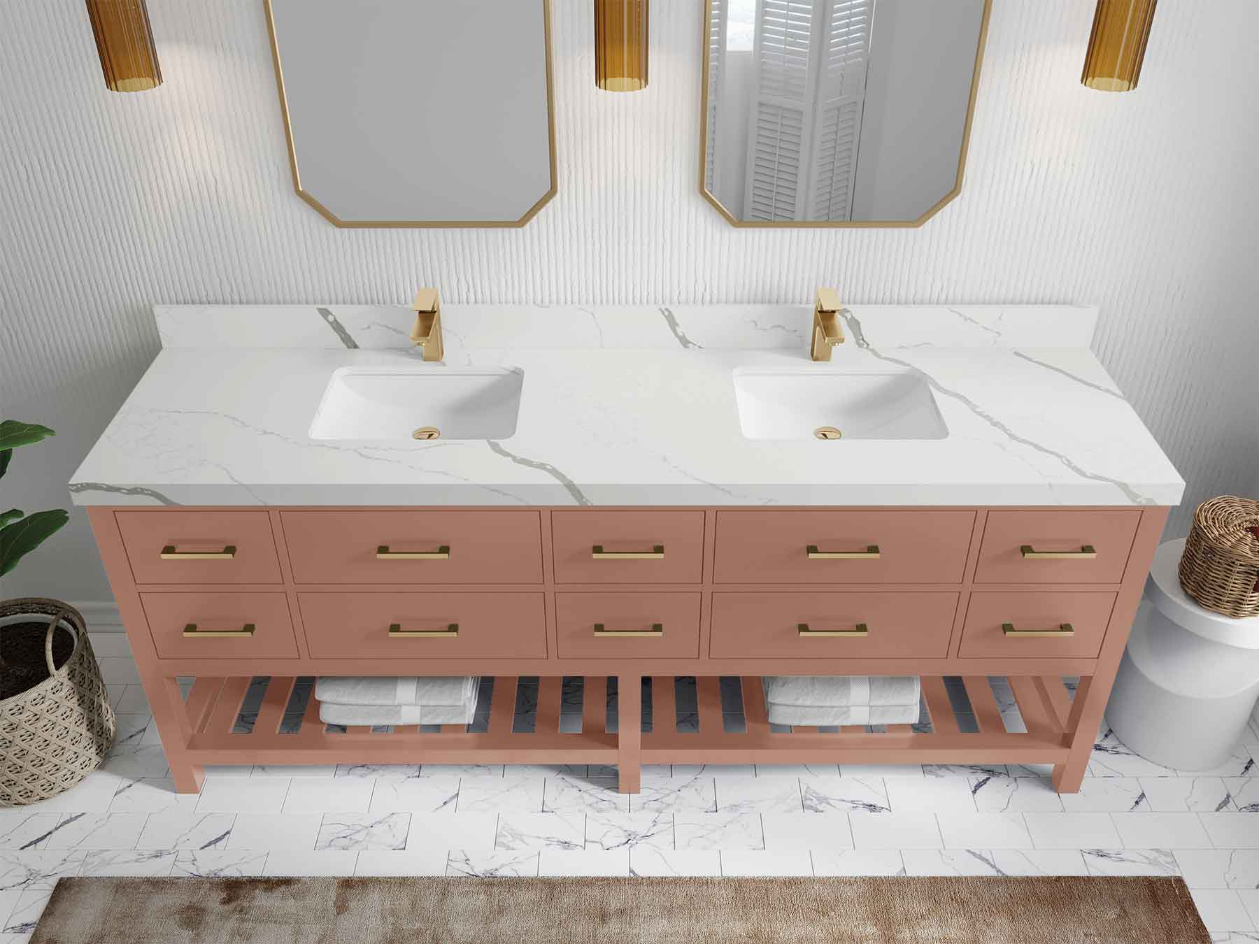 Parker 84 in. W x 22 in. D Double Sink Bathroom Vanity - Willow Bath and Vanity