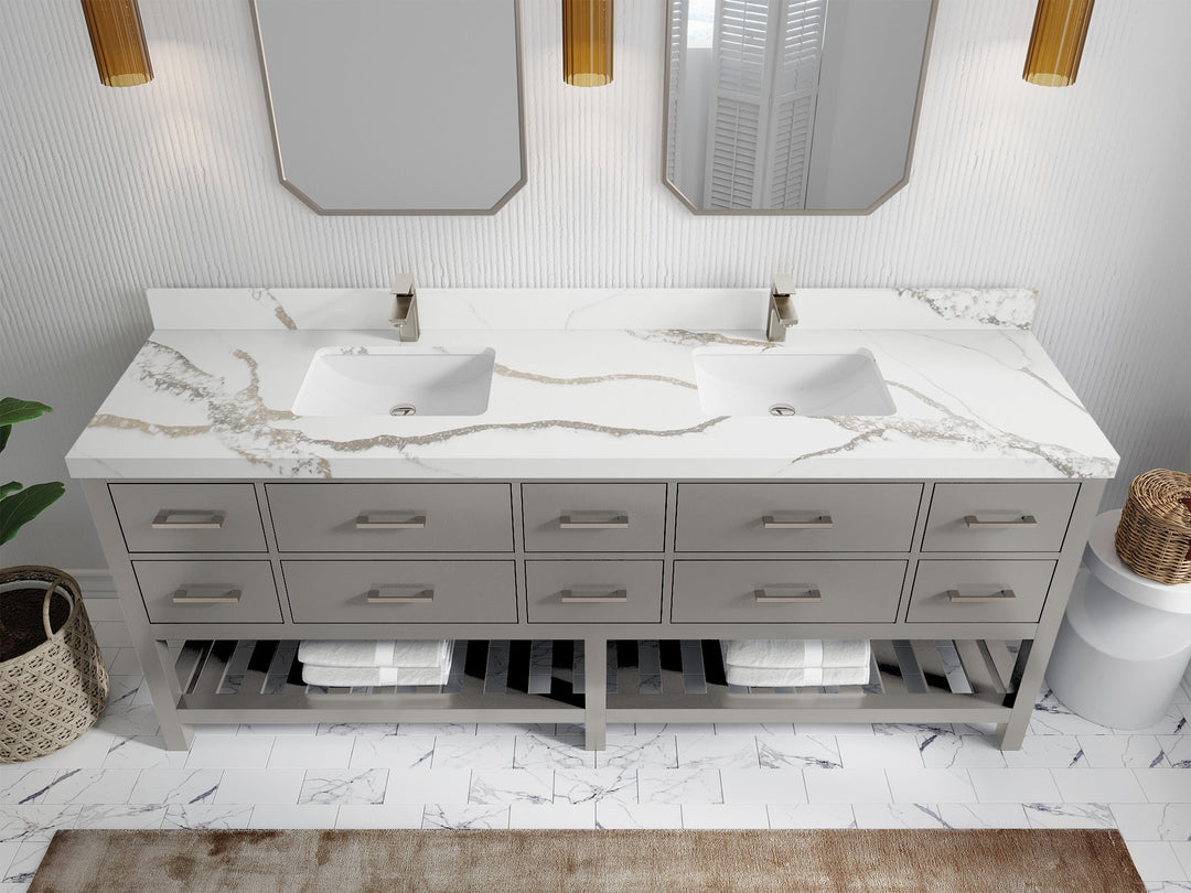 Parker 84 in. W x 22 in. D Double Sink Bathroom Vanity - Willow Bath and Vanity