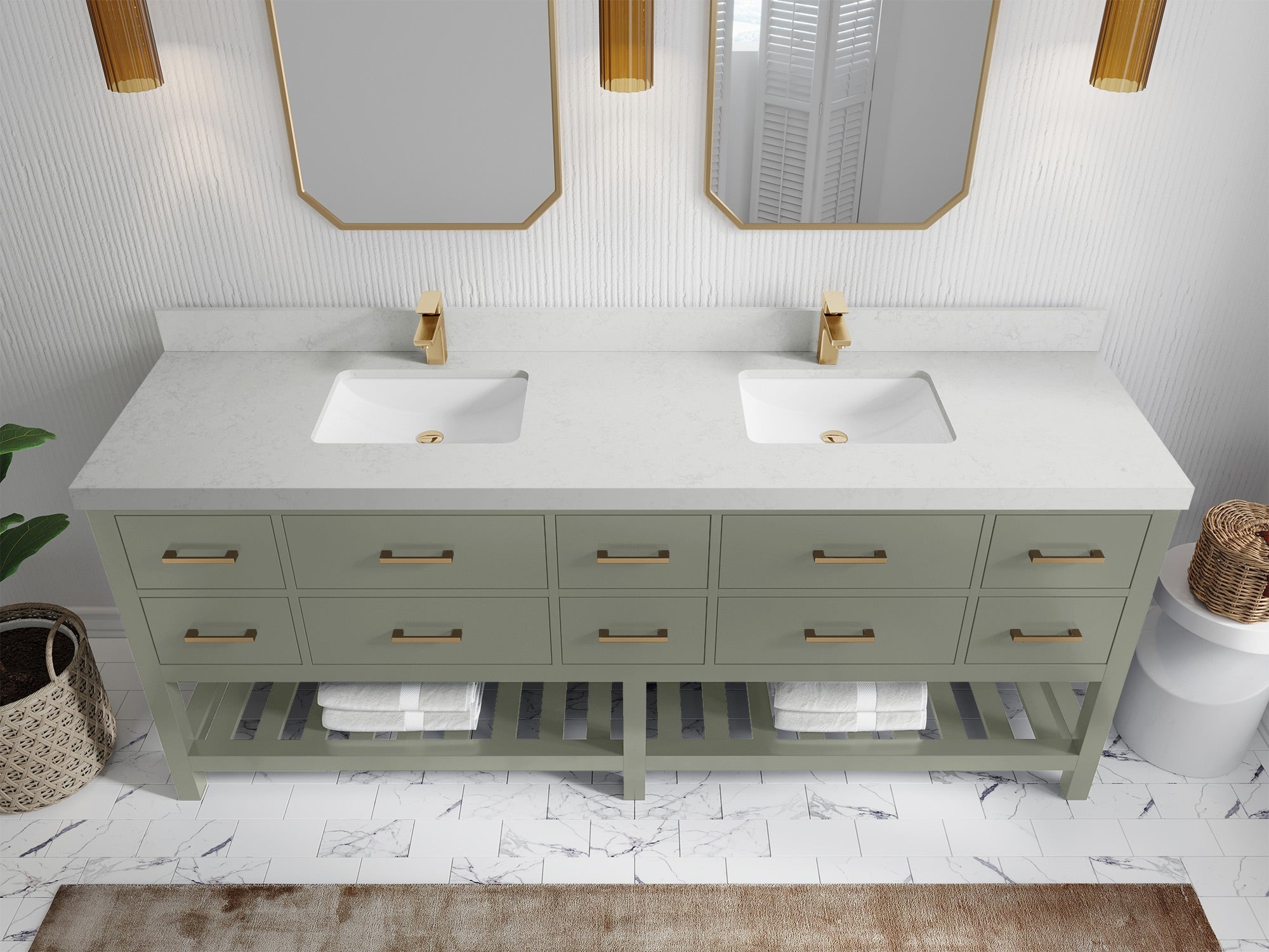 Parker 84 in. W x 22 in. D Double Sink Bathroom Vanity - Willow Bath and Vanity