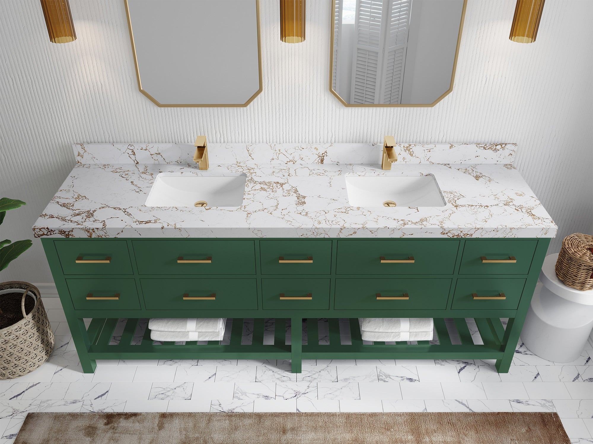 Parker 84 in. W x 22 in. D Double Sink Bathroom Vanity - Willow Bath and Vanity