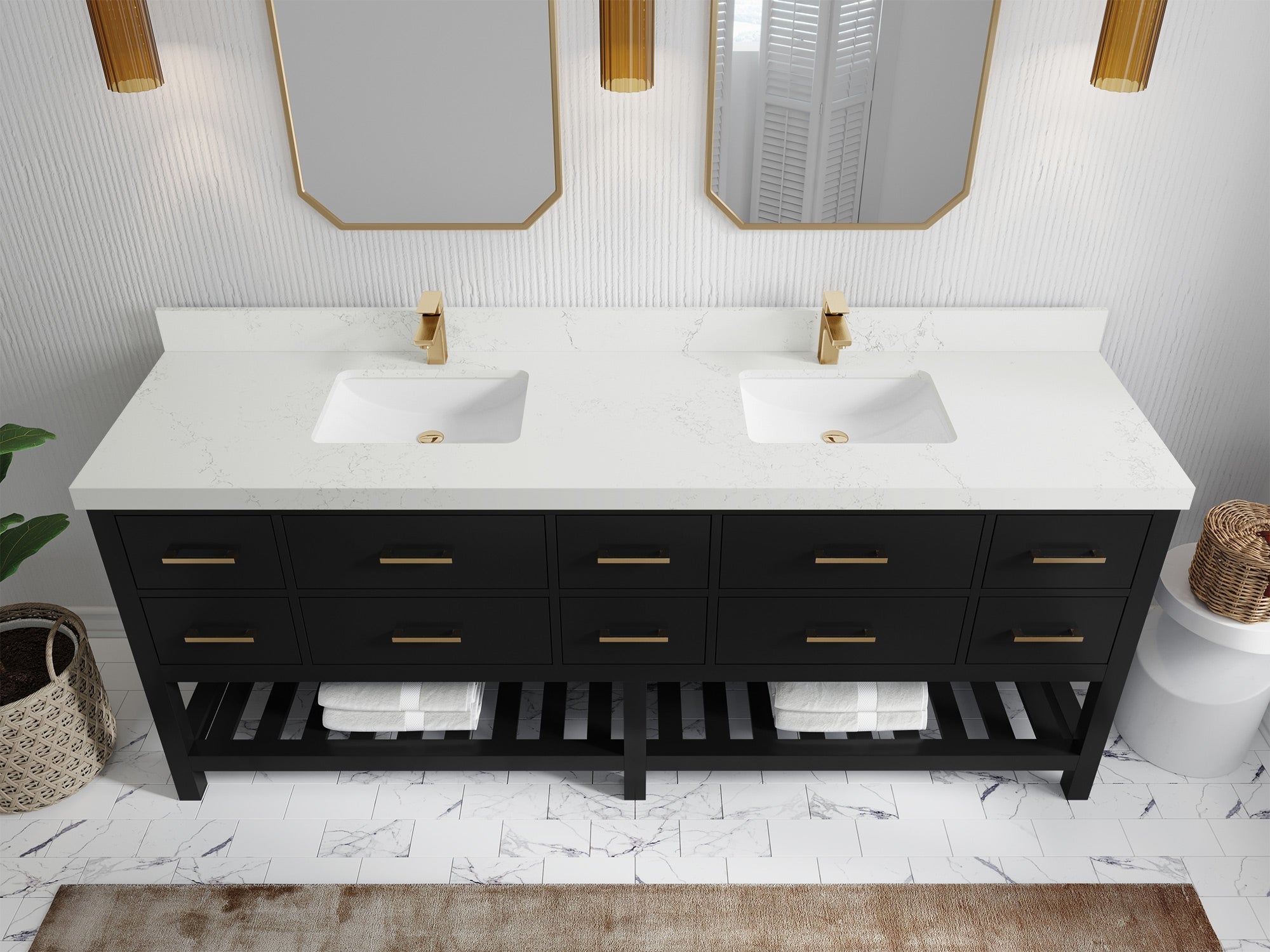 Parker 84 in. W x 22 in. D Double Sink Bathroom Vanity - Willow Bath and Vanity