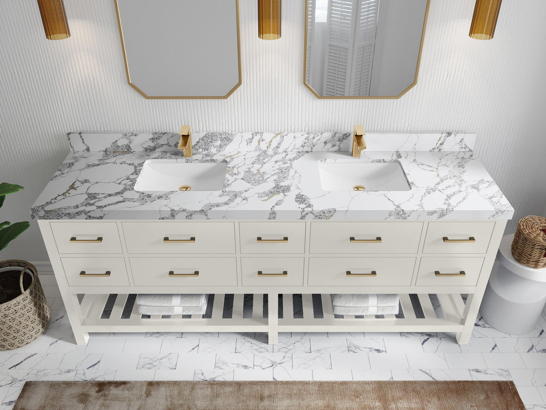 Parker 84 in. W x 22 in. D Double Sink Bathroom Vanity - Willow Bath and Vanity