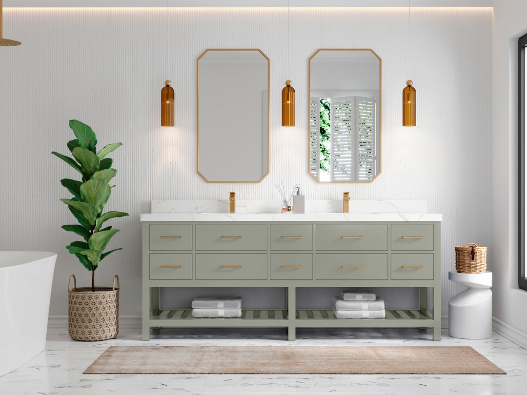 Parker 84 in. W x 22 in. D Double Sink Bathroom Vanity - Willow Bath and Vanity