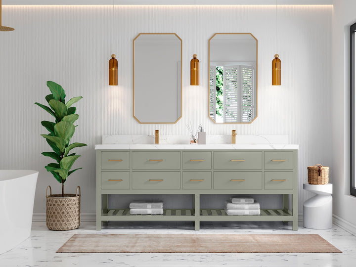 Parker 84 in. W x 22 in. D Double Sink Bathroom Vanity - photo 4