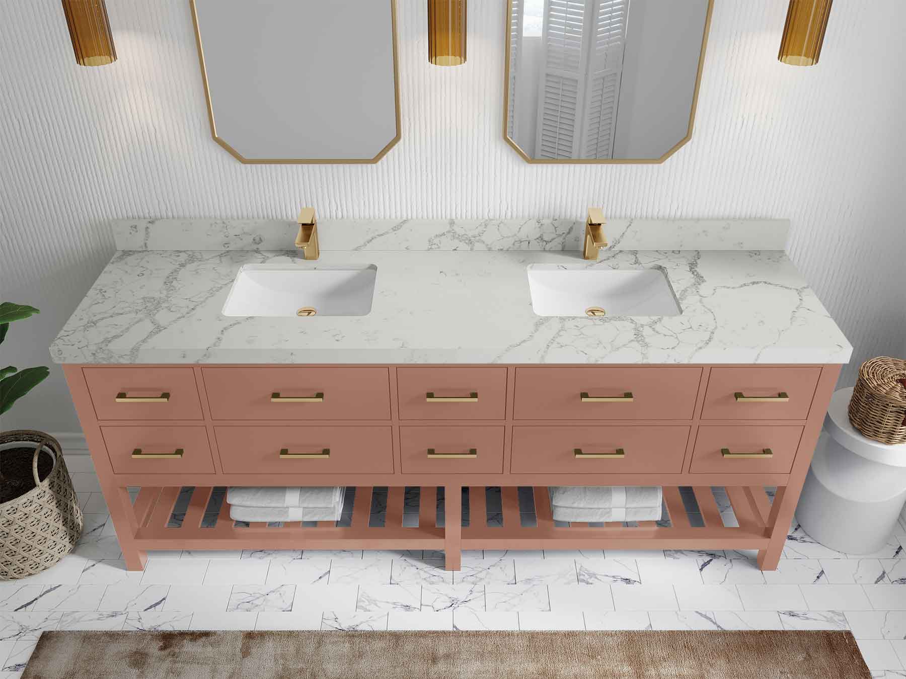 Parker 84 in. W x 22 in. D Double Sink Bathroom Vanity - Willow Bath and Vanity