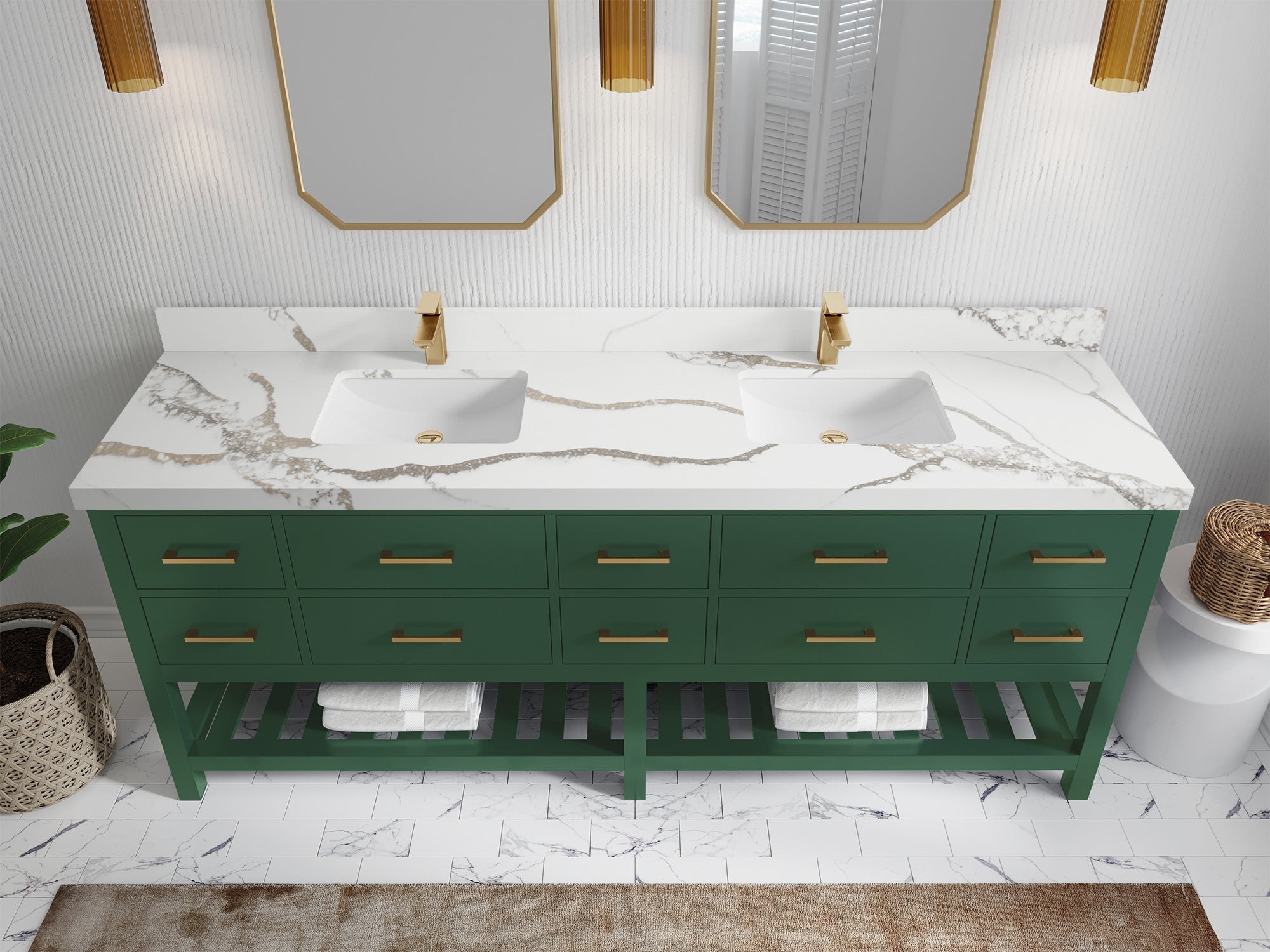 Parker 84 in. W x 22 in. D Double Sink Bathroom Vanity - Willow Bath and Vanity