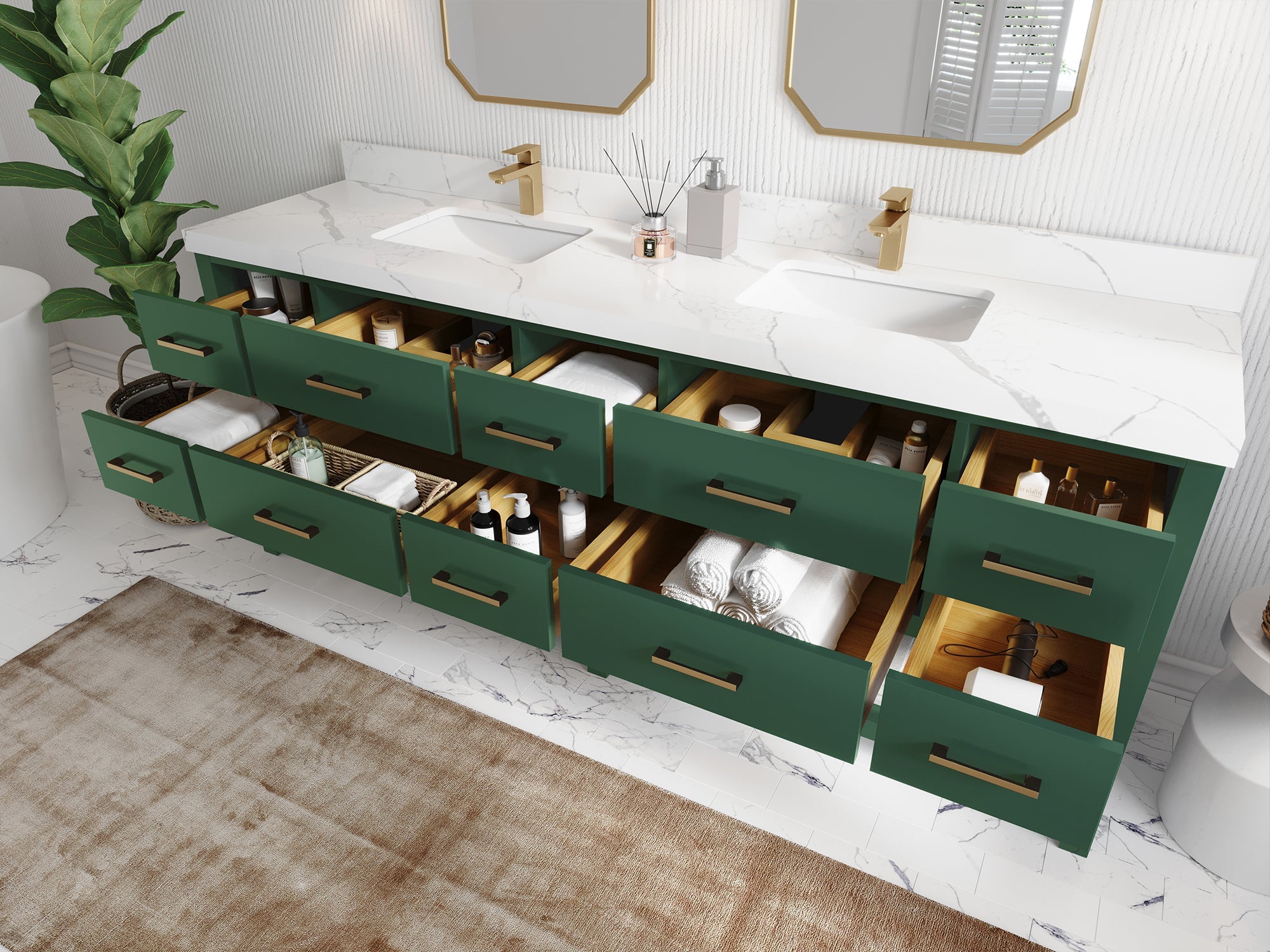 Parker 84 in. W x 22 in. D Double Sink Bathroom Vanity - Willow Bath and Vanity