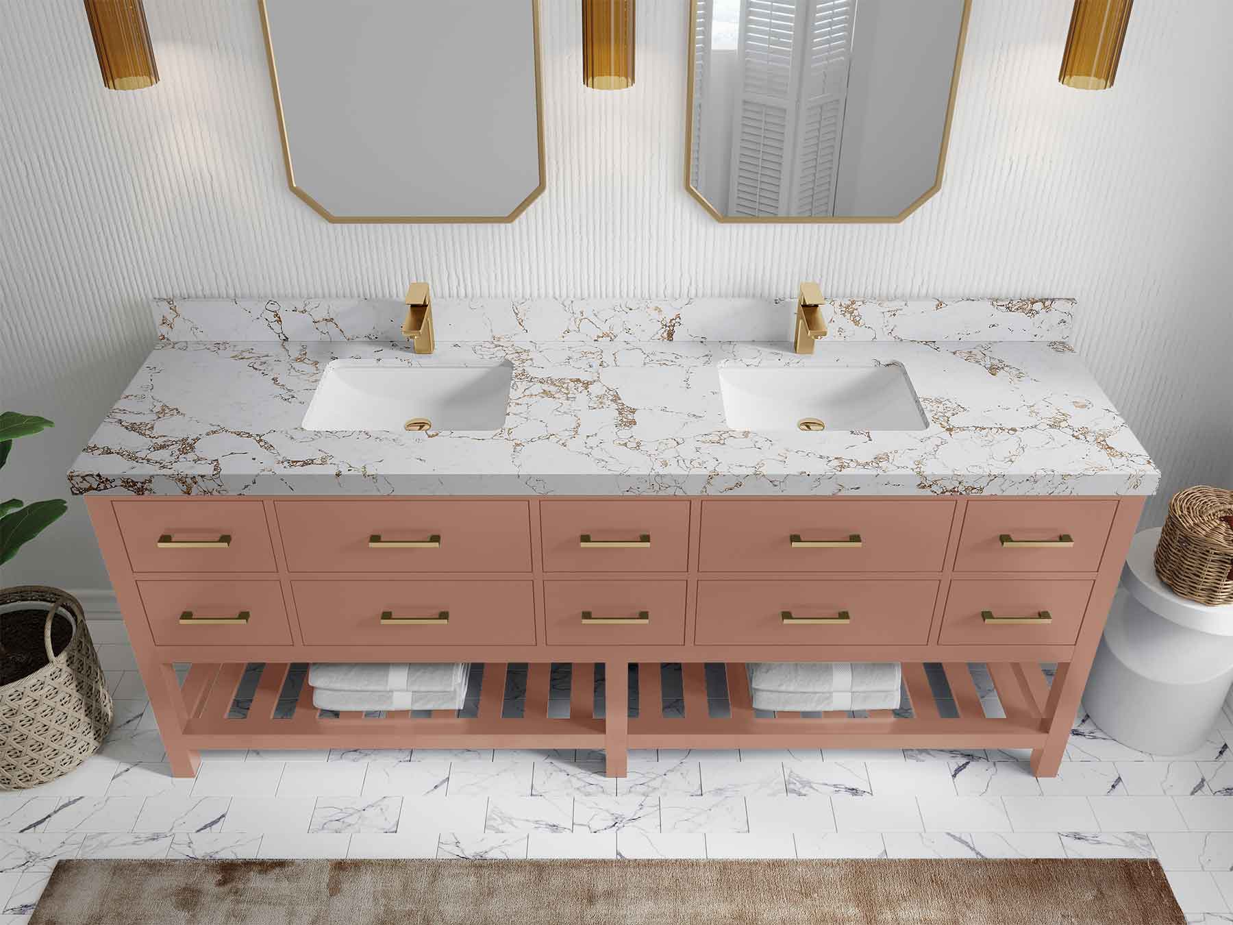 Parker 84 in. W x 22 in. D Double Sink Bathroom Vanity - Willow Bath and Vanity