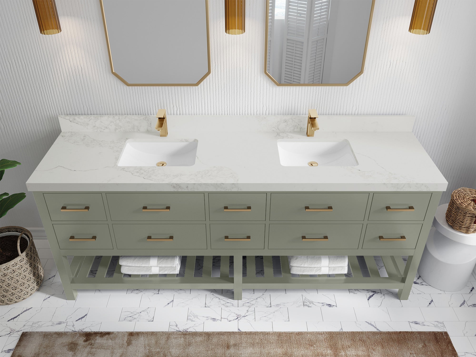 Parker 84 in. W x 22 in. D Double Sink Bathroom Vanity - Willow Bath and Vanity
