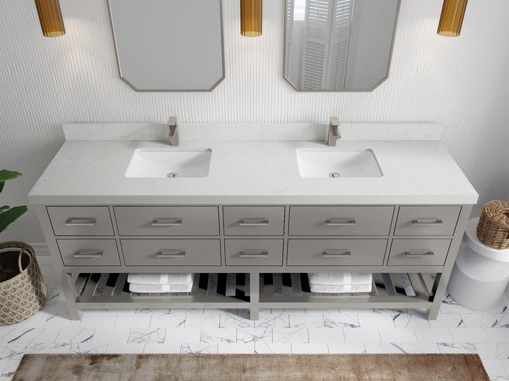 Parker 84 in. W x 22 in. D Double Sink Bathroom Vanity - photo 11