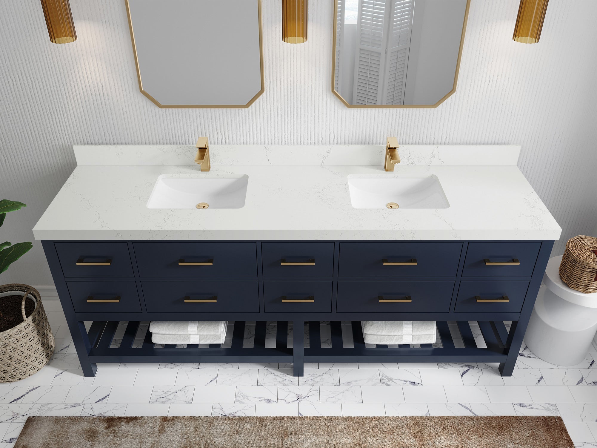 Parker 84 in. W x 22 in. D Double Sink Bathroom Vanity - Willow Bath and Vanity
