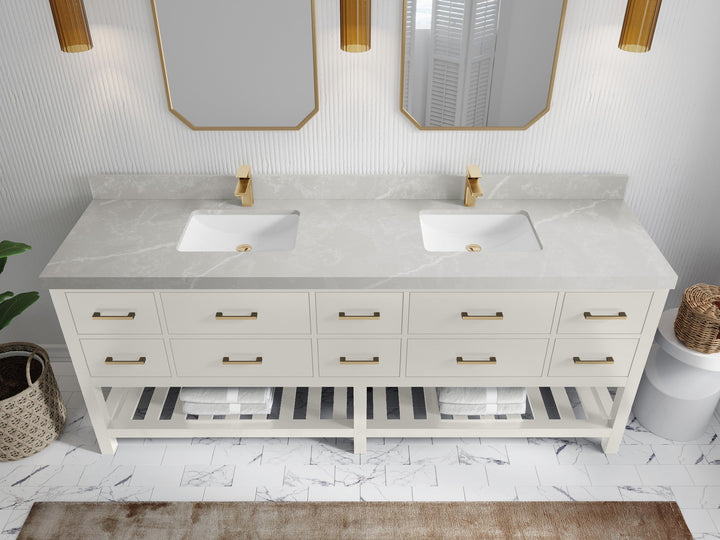 Parker 84 in. W x 22 in. D Double Sink Bathroom Vanity - photo 42