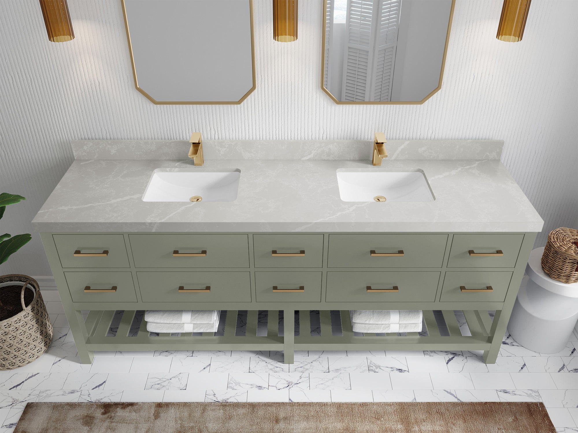 Parker 84 in. W x 22 in. D Double Sink Bathroom Vanity - Willow Bath and Vanity