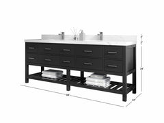 Parker 84 in. W x 22 in. D Double Sink Bathroom Vanity - photo 5