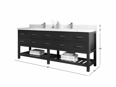 Parker 84 in. W x 22 in. D Double Sink Bathroom Vanity - Willow Bath and Vanity