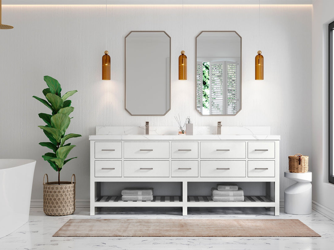 Parker 84 in. W x 22 in. D Double Sink Bathroom Vanity - Willow Bath and Vanity