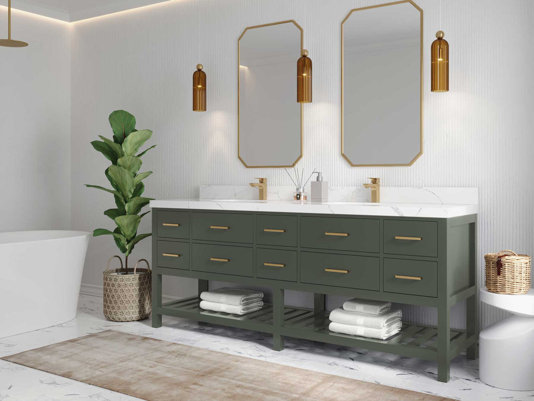 Parker 84 in. W x 22 in. D Double Sink Bathroom Vanity - Willow Bath and Vanity