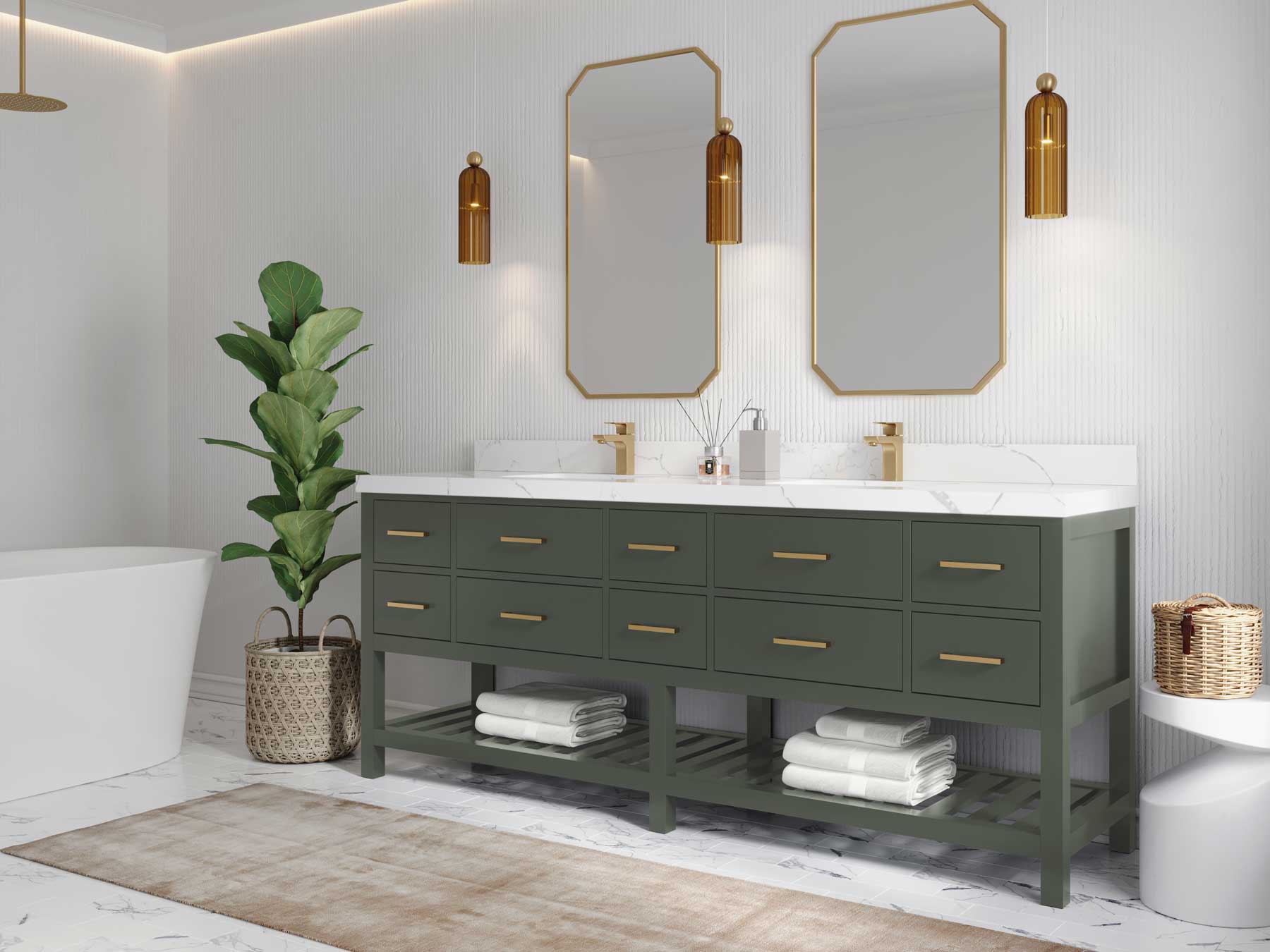 Parker 84 in. W x 22 in. D Double Sink Bathroom Vanity - Willow Bath and Vanity