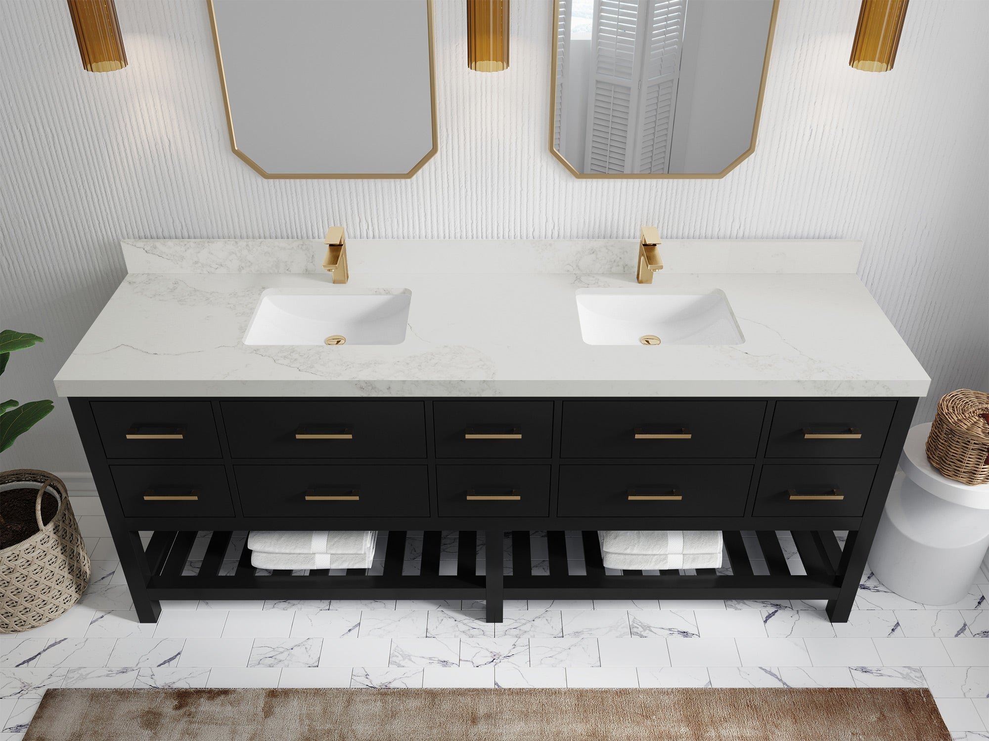 Parker 84 in. W x 22 in. D Double Sink Bathroom Vanity - Willow Bath and Vanity