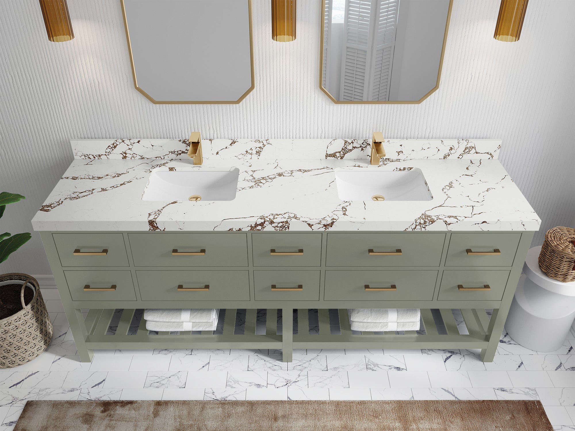 Parker 84 in. W x 22 in. D Double Sink Bathroom Vanity - Willow Bath and Vanity