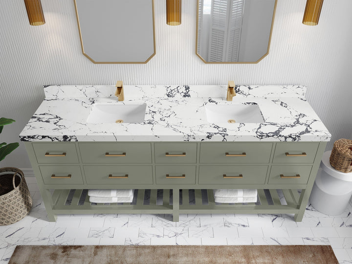 Parker 84 in. W x 22 in. D Double Sink Bathroom Vanity - photo 37