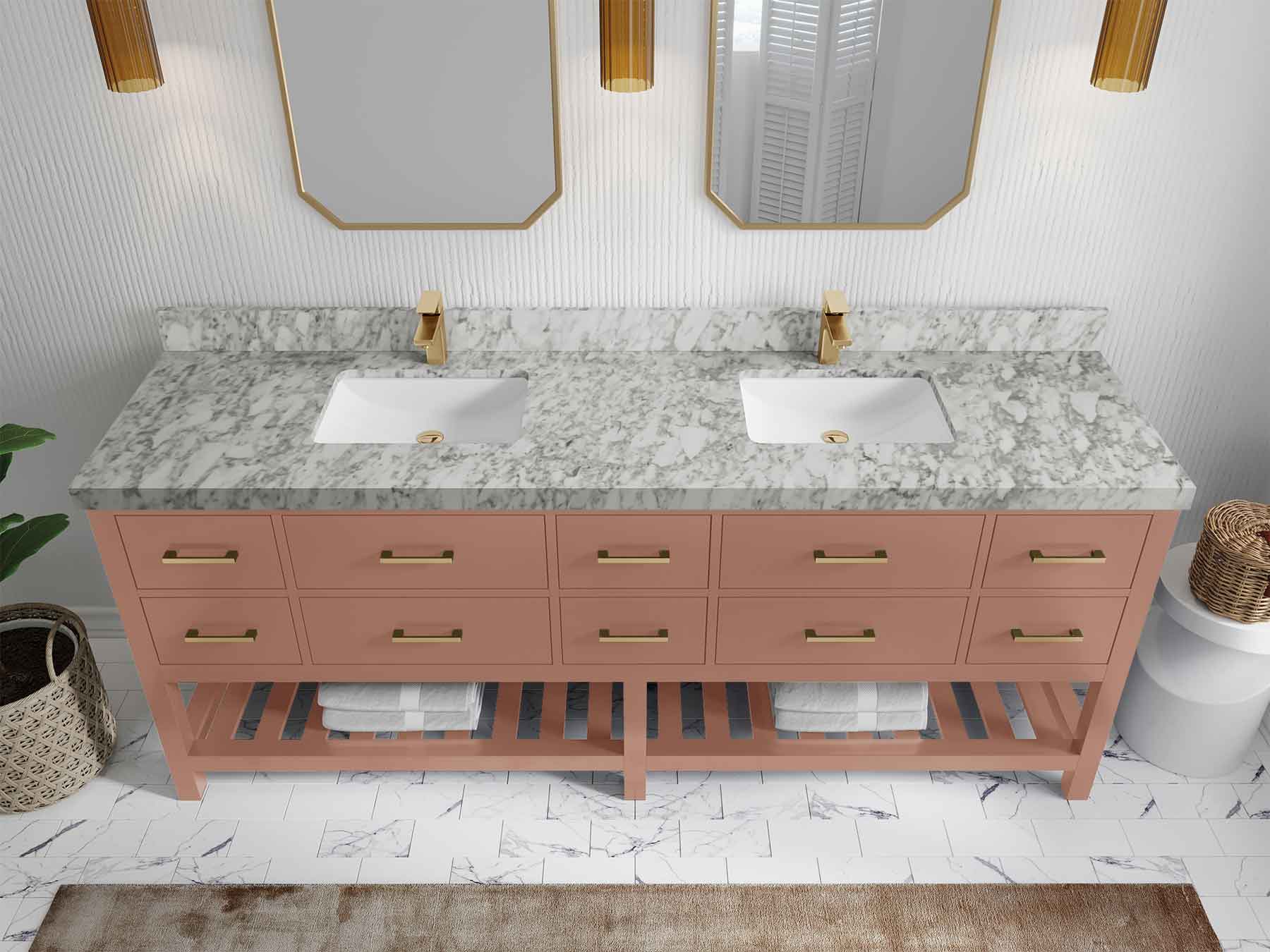 Parker 84 in. W x 22 in. D Double Sink Bathroom Vanity - Willow Bath and Vanity