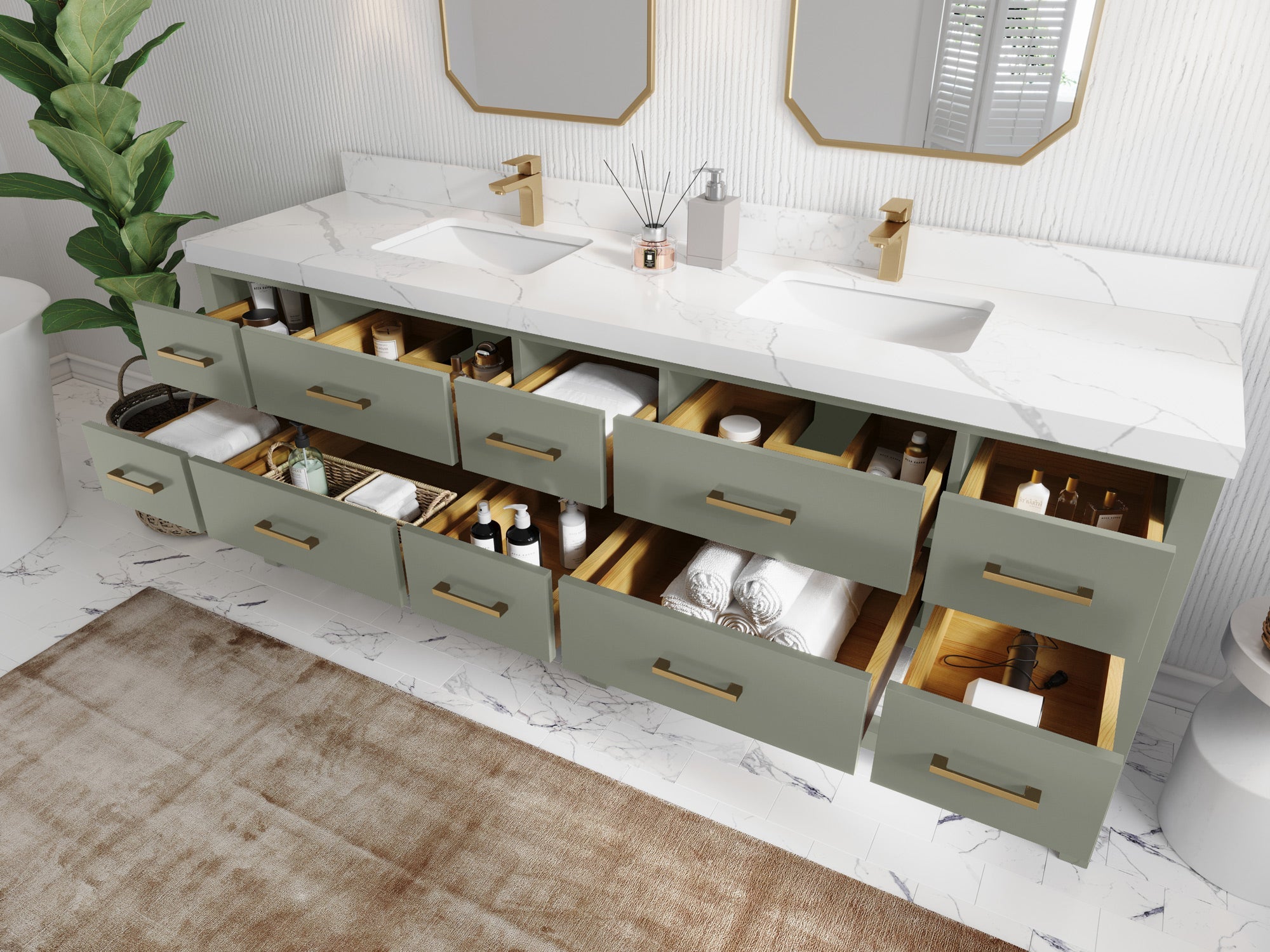 Parker 84 in. W x 22 in. D Double Sink Bathroom Vanity - Willow Bath and Vanity