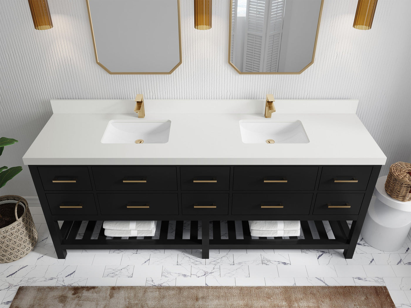 Parker 84 in. W x 22 in. D Double Sink Bathroom Vanity