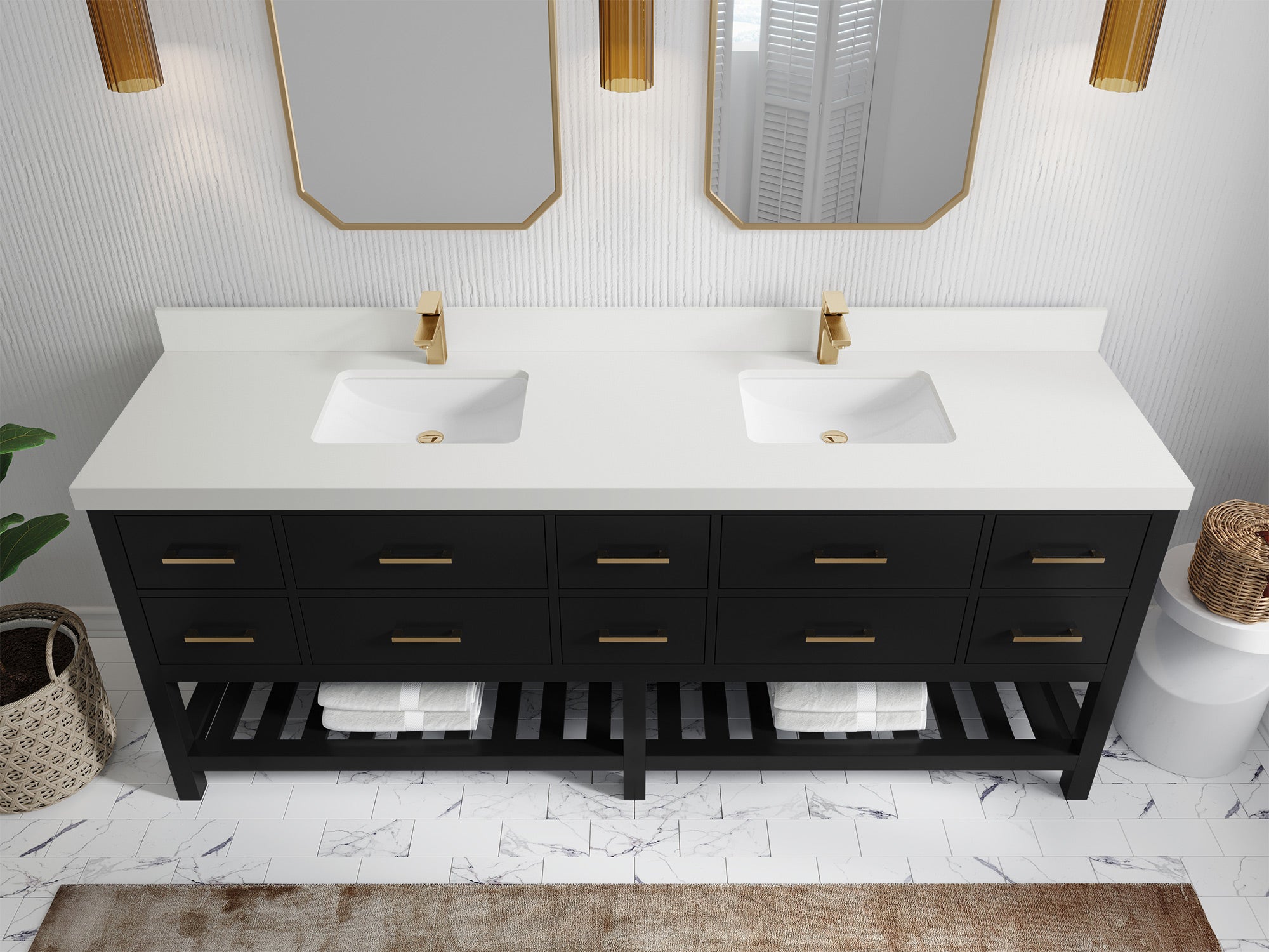 Parker 84 in. W x 22 in. D Double Sink Bathroom Vanity - Willow Bath and Vanity