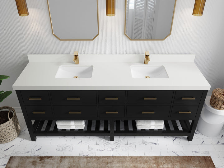 Parker 84 in. W x 22 in. D Double Sink Bathroom Vanity - photo 41