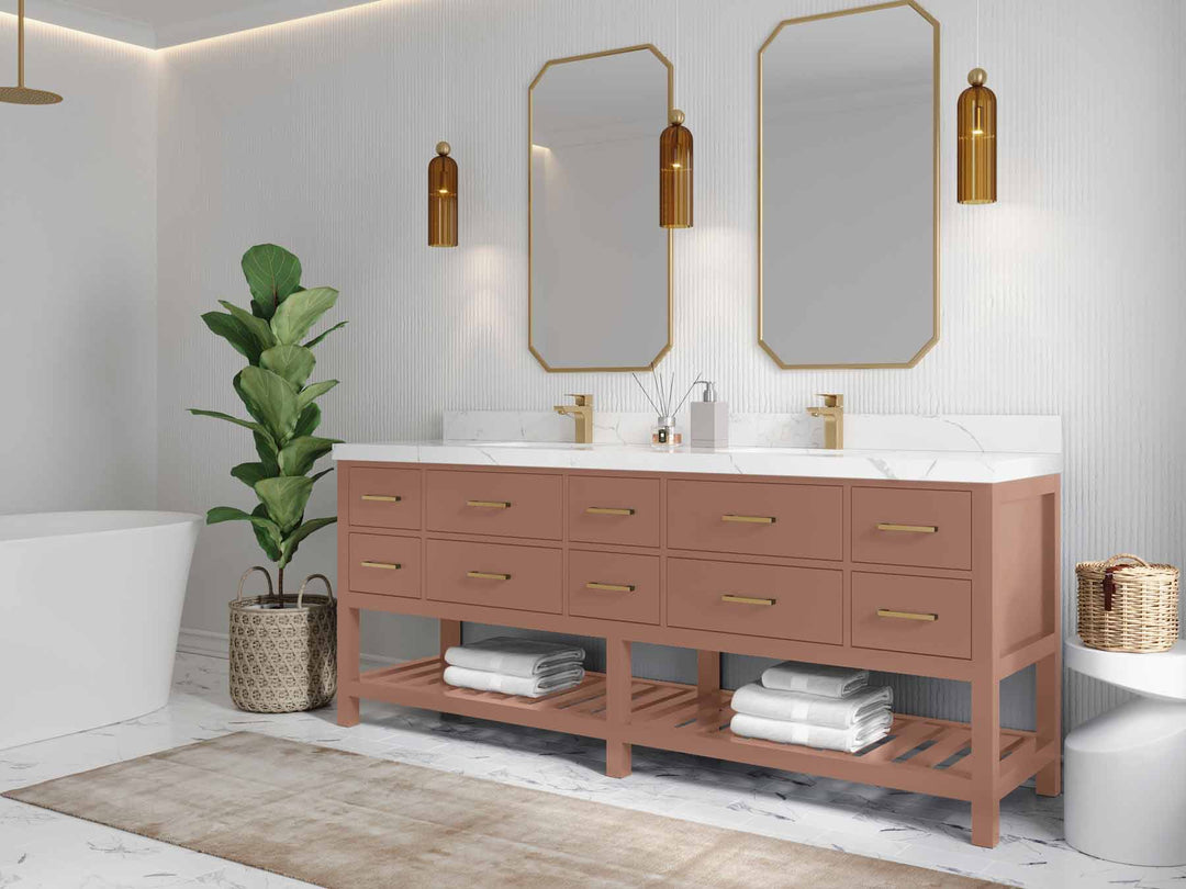 Parker 84 in. W x 22 in. D Double Sink Bathroom Vanity - Willow Bath and Vanity