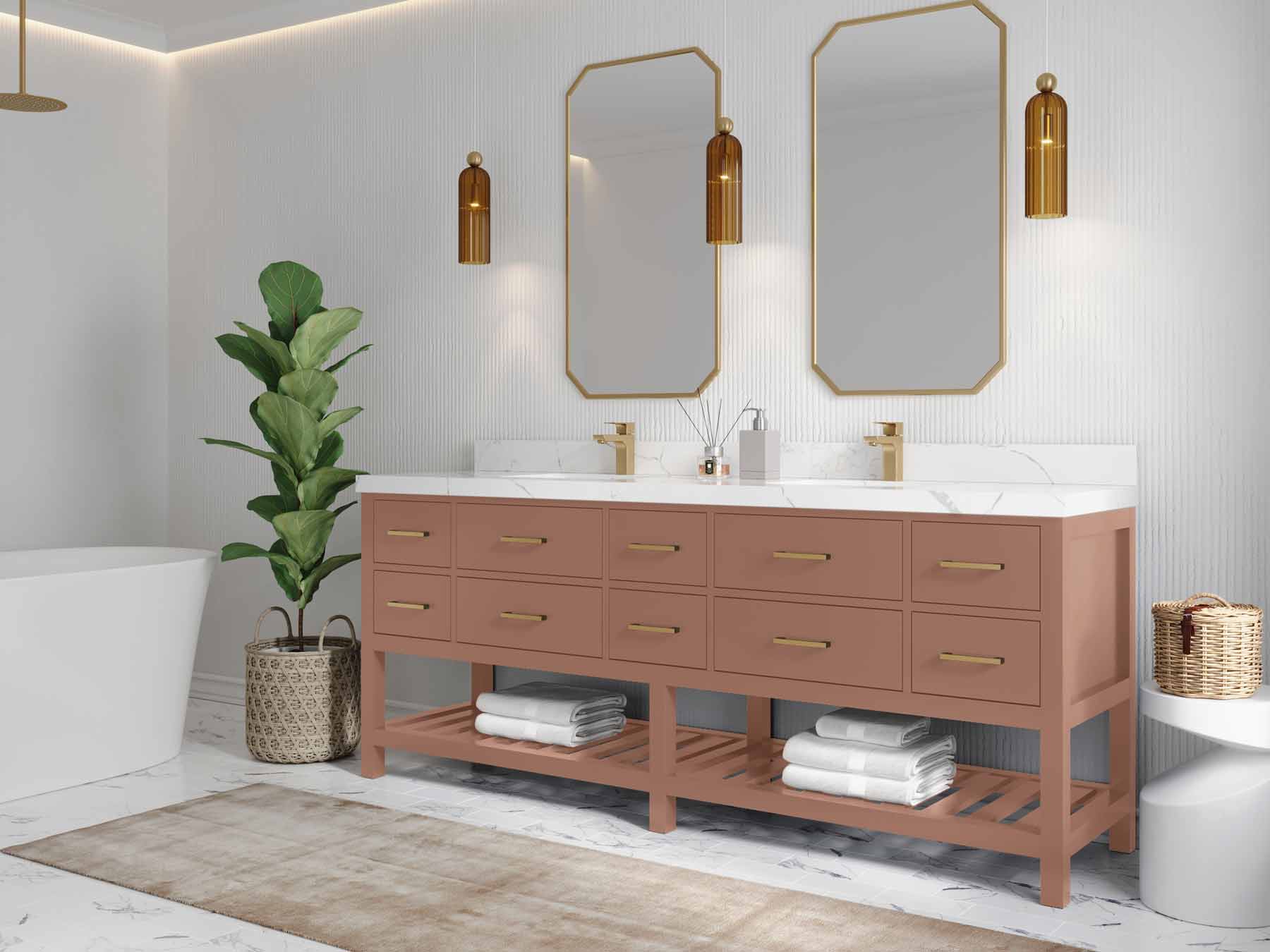 Parker 84 in. W x 22 in. D Double Sink Bathroom Vanity - Willow Bath and Vanity