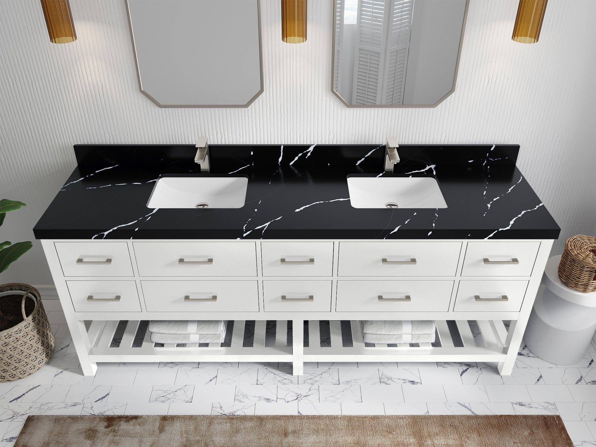 Parker 84 in. W x 22 in. D Double Sink Bathroom Vanity - Willow Bath and Vanity