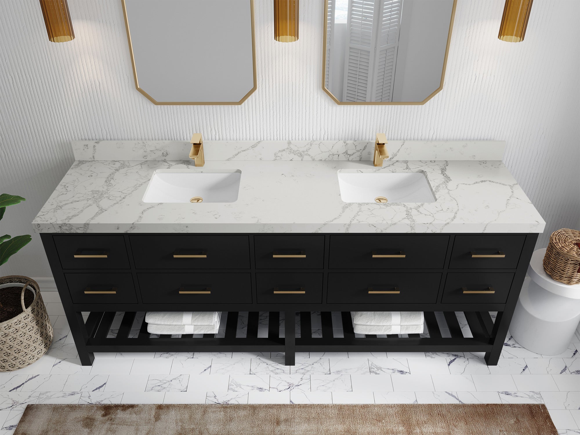 Parker 84 in. W x 22 in. D Double Sink Bathroom Vanity - Willow Bath and Vanity