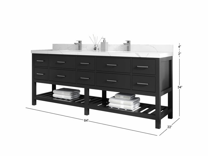 Parker 84 in. W x 22 in. D Double Sink Bathroom Vanity - photo 6