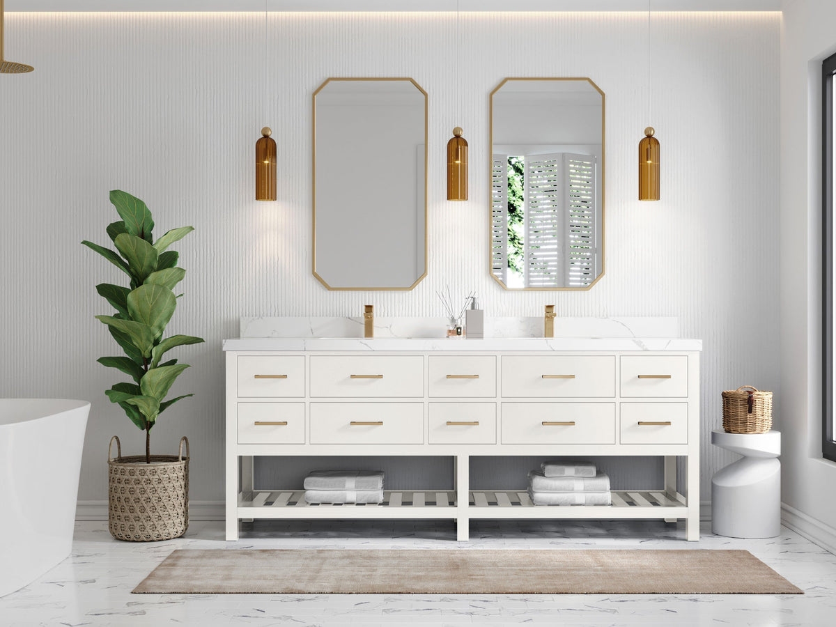 Parker 84 in. W x 22 in. D Double Sink Bathroom Vanity - Willow Bath and Vanity