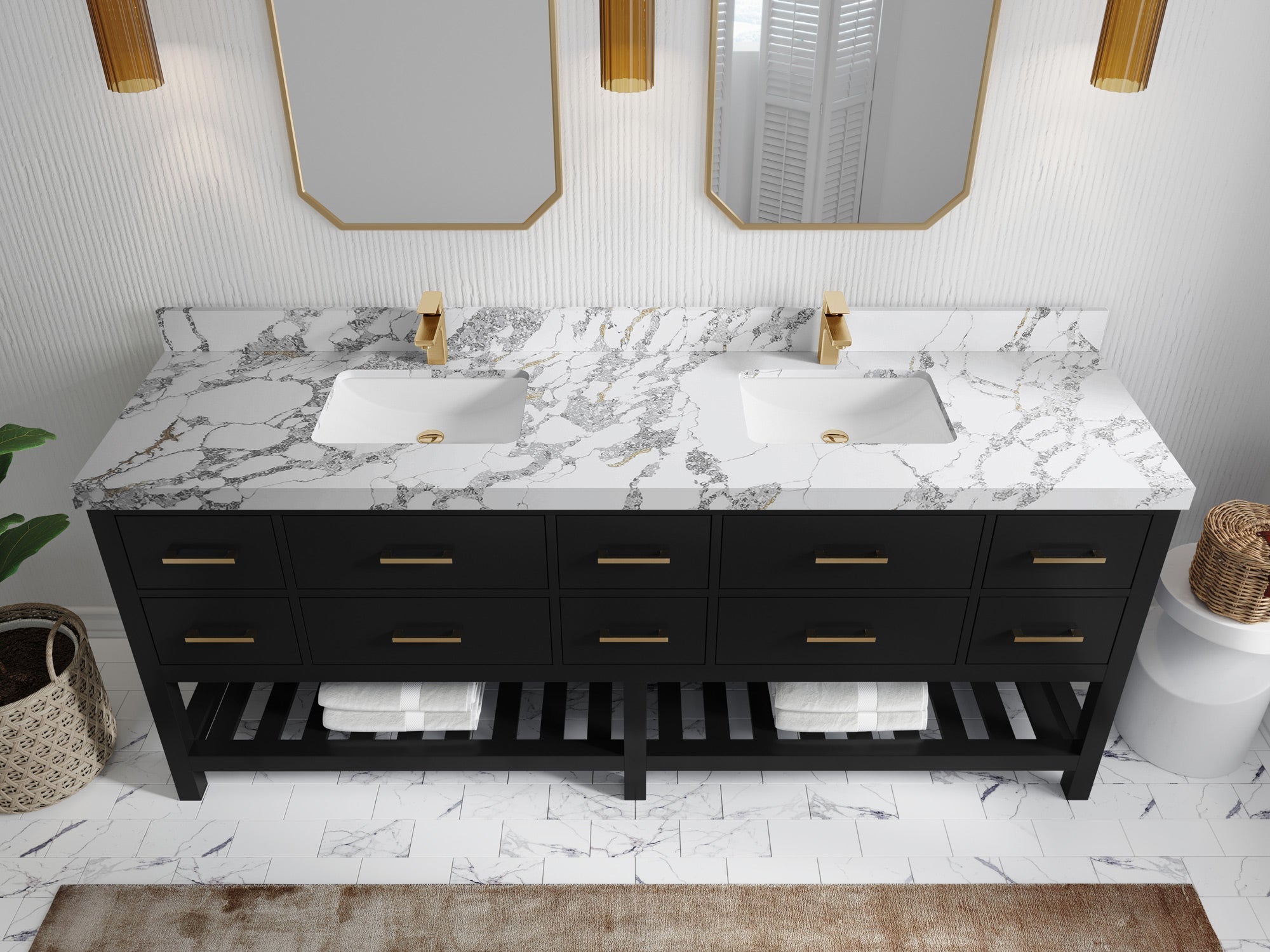 Parker 84 in. W x 22 in. D Double Sink Bathroom Vanity - Willow Bath and Vanity