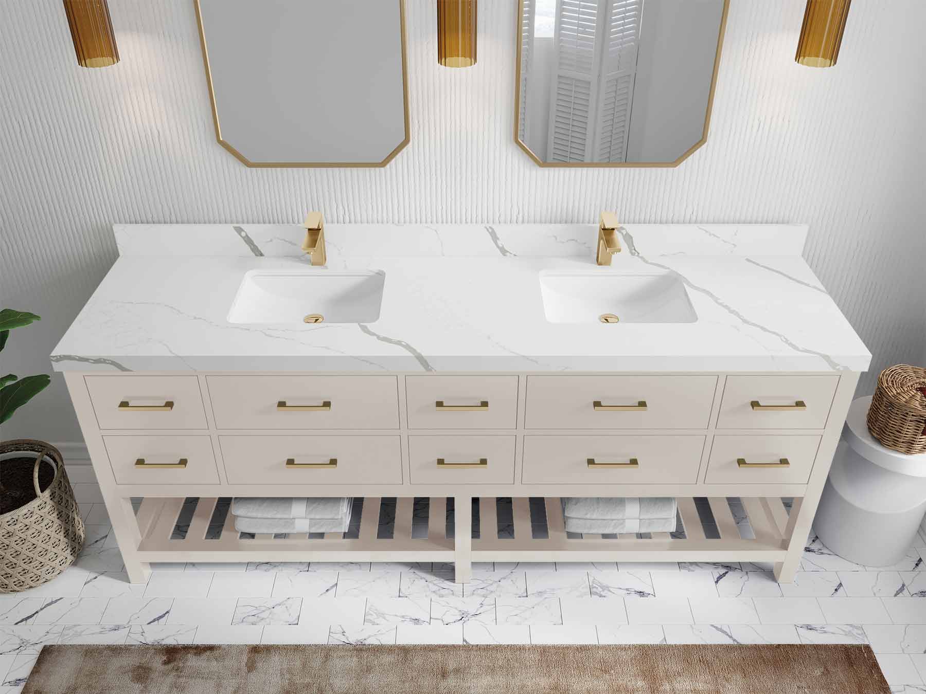 Parker 84 in. W x 22 in. D Double Sink Bathroom Vanity - Willow Bath and Vanity