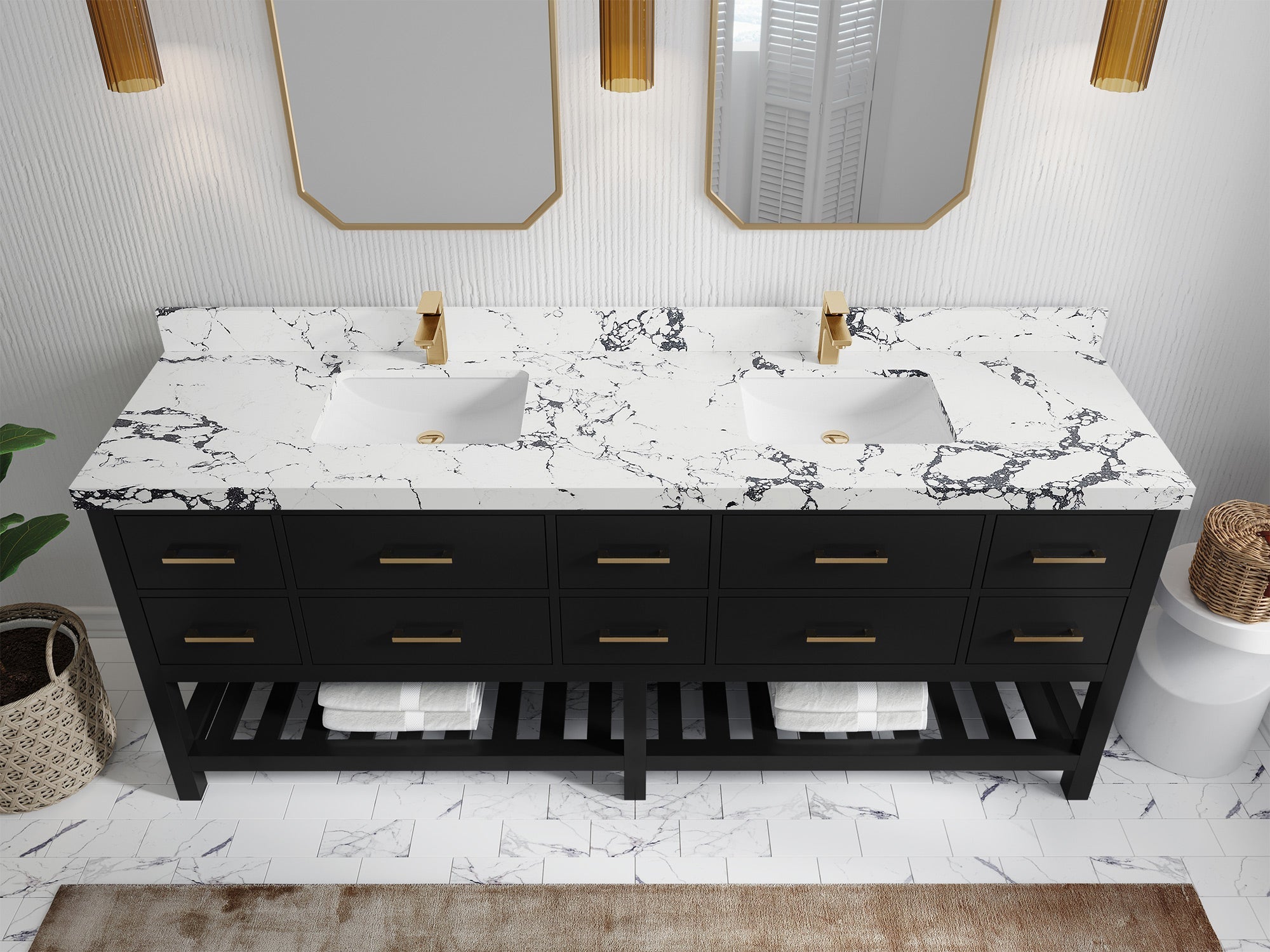 Parker 84 in. W x 22 in. D Double Sink Bathroom Vanity - Willow Bath and Vanity
