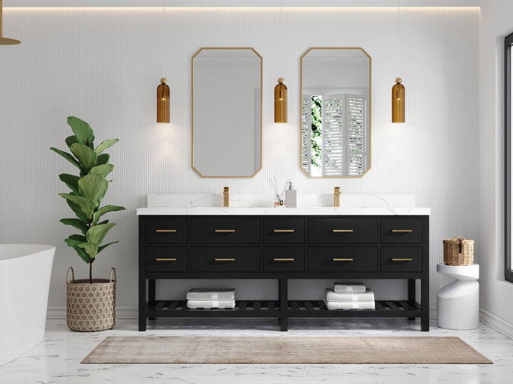 Parker 84 in. W x 22 in. D Double Sink Bathroom Vanity - photo 4