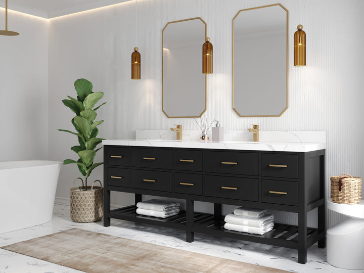 Parker 84 in. W x 22 in. D Double Sink Bathroom Vanity - photo 2