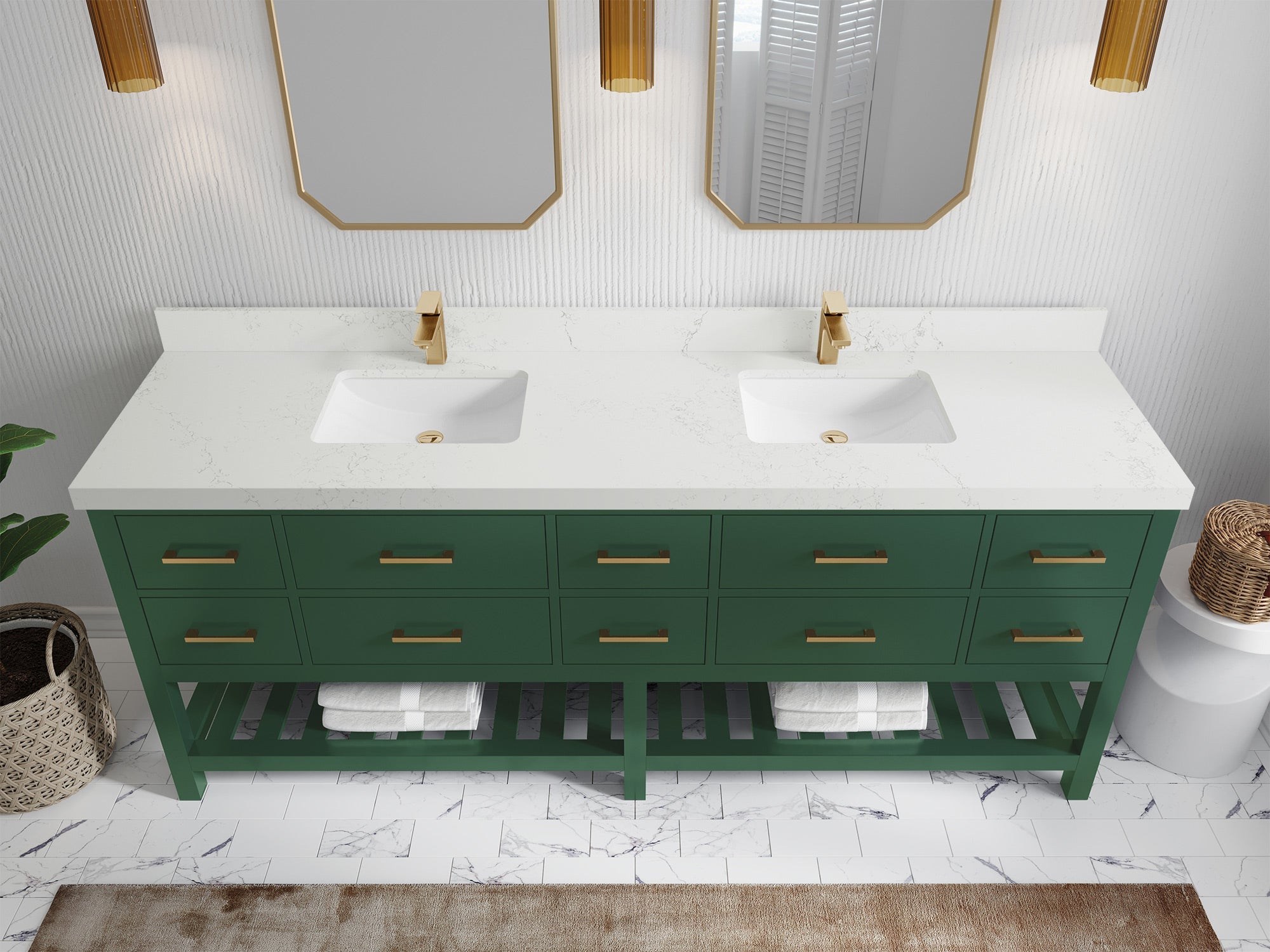 Parker 84 in. W x 22 in. D Double Sink Bathroom Vanity - Willow Bath and Vanity