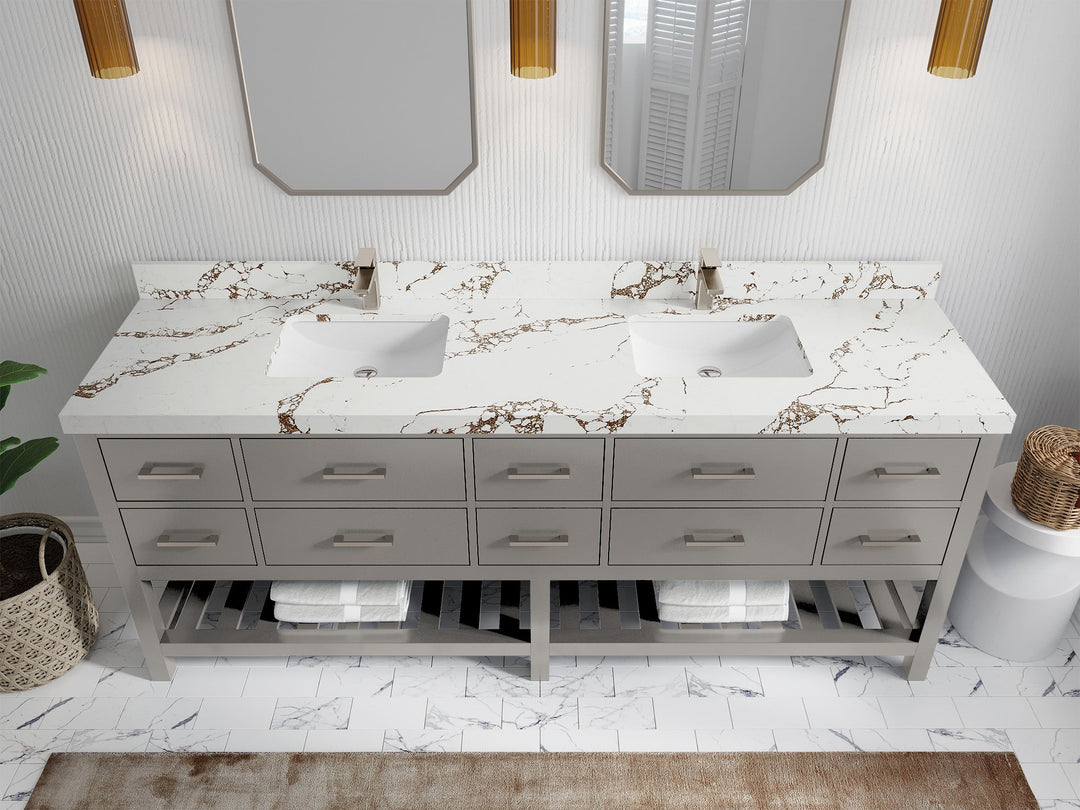 Parker 84 in. W x 22 in. D Double Sink Bathroom Vanity - Willow Bath and Vanity